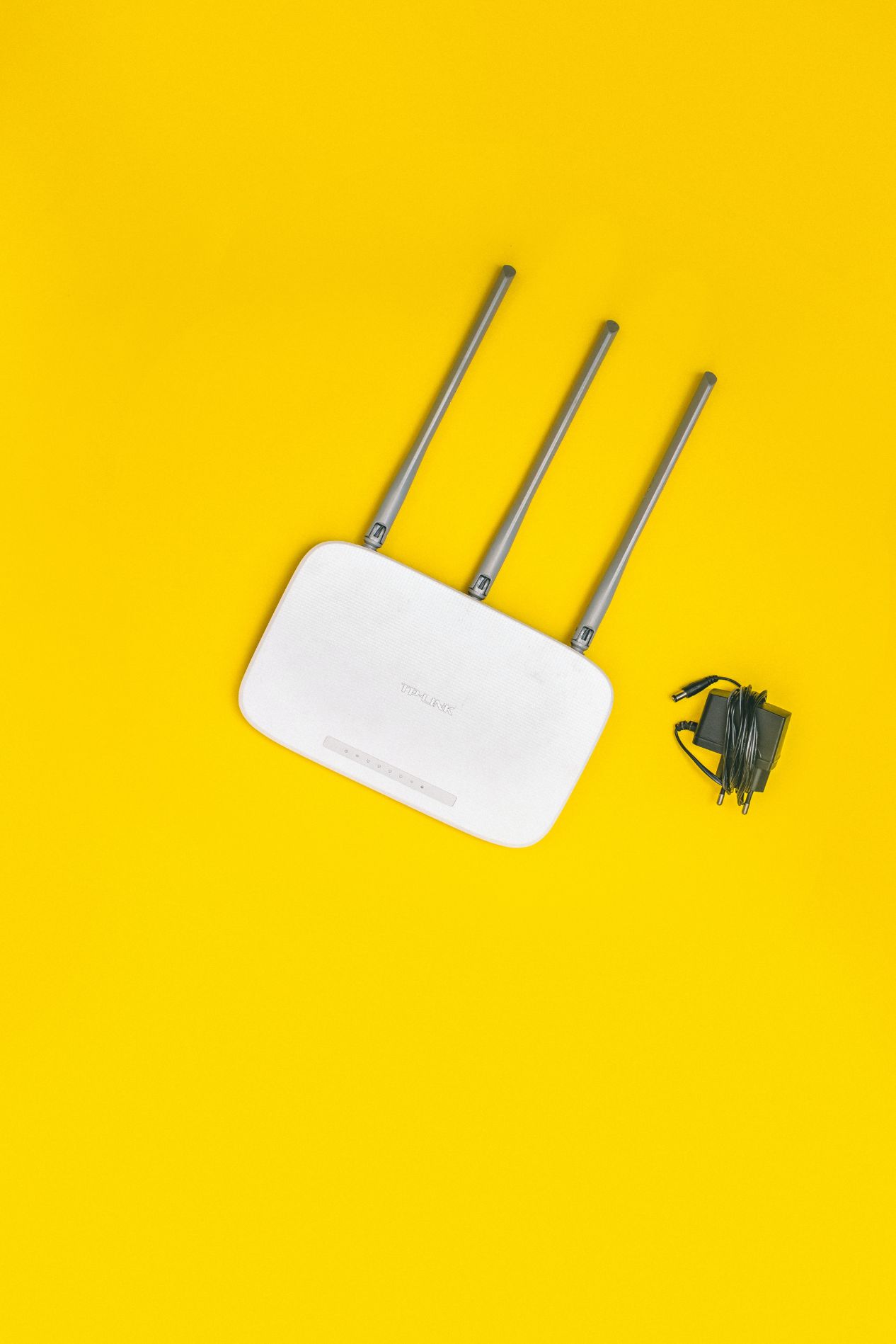 WiFi router on yelow background
