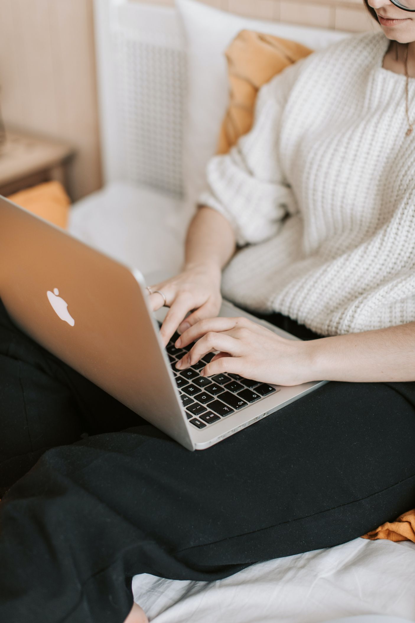 Person working on a laptop