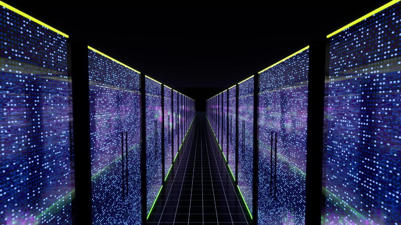 Image of interior of a data center