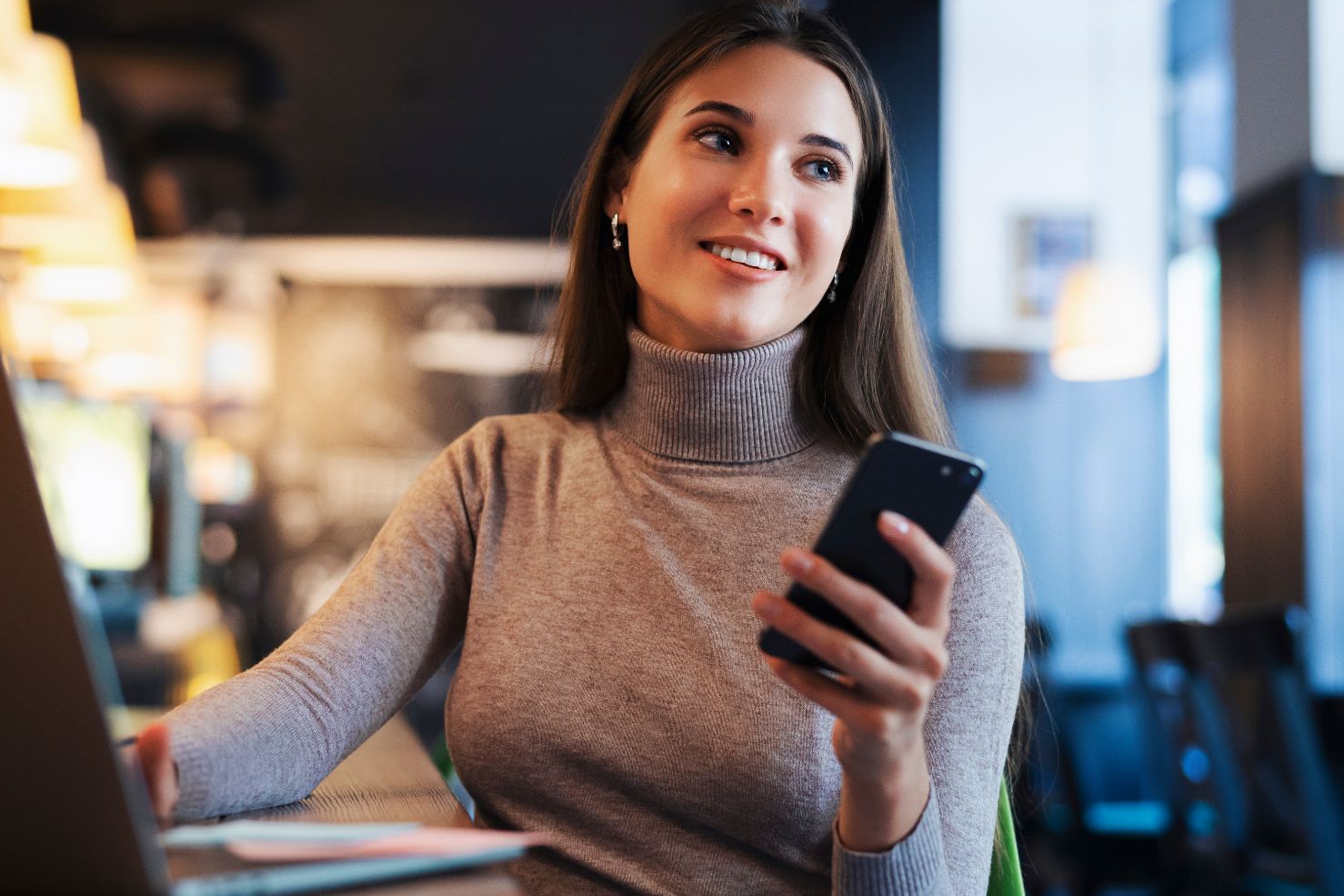 Business woman talking on phone 