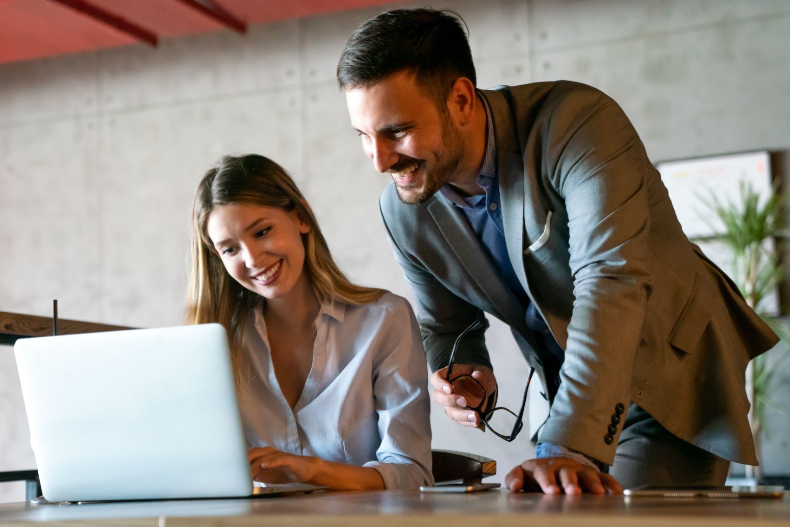 Business people working on a laptop