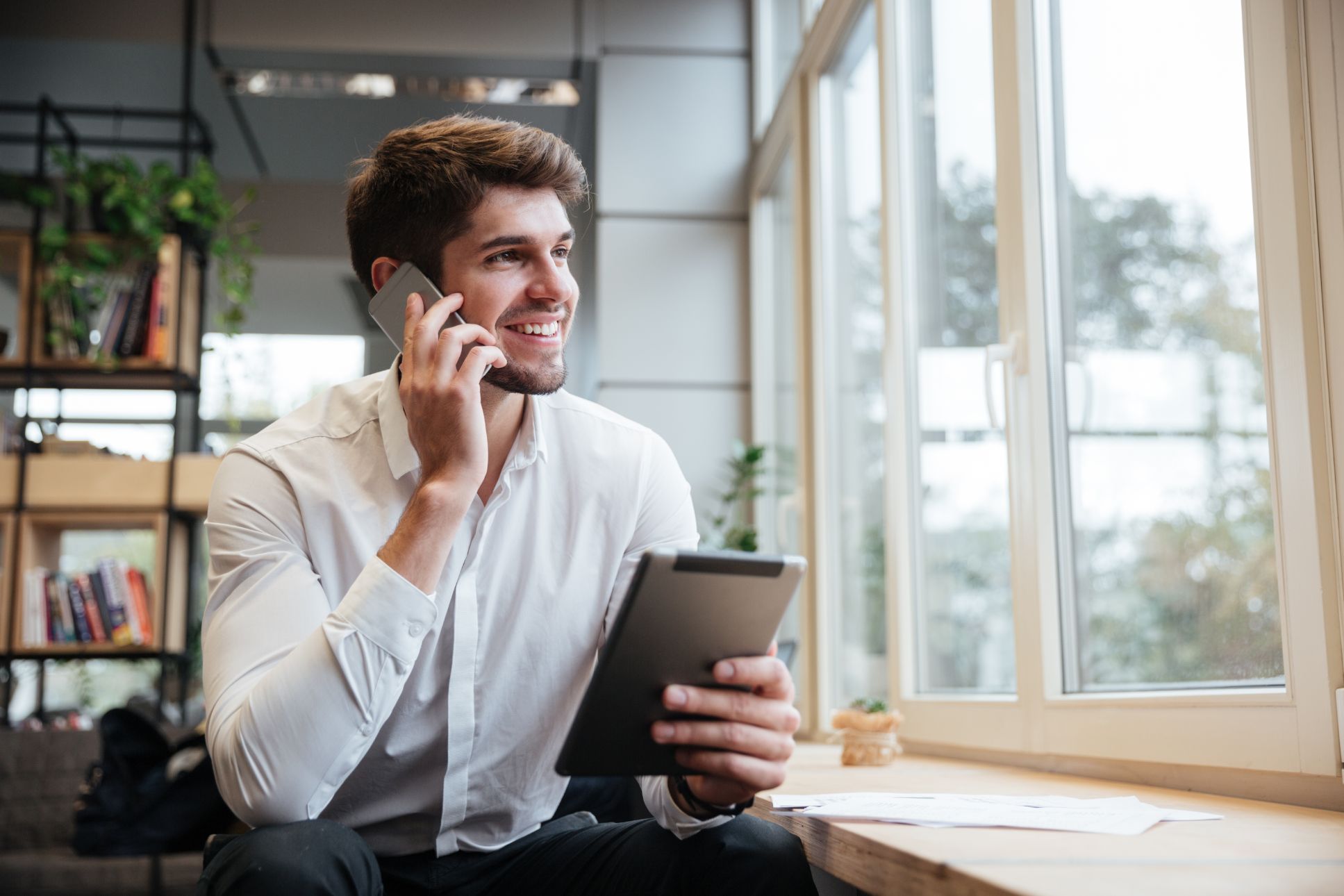 Business man talking on the phone